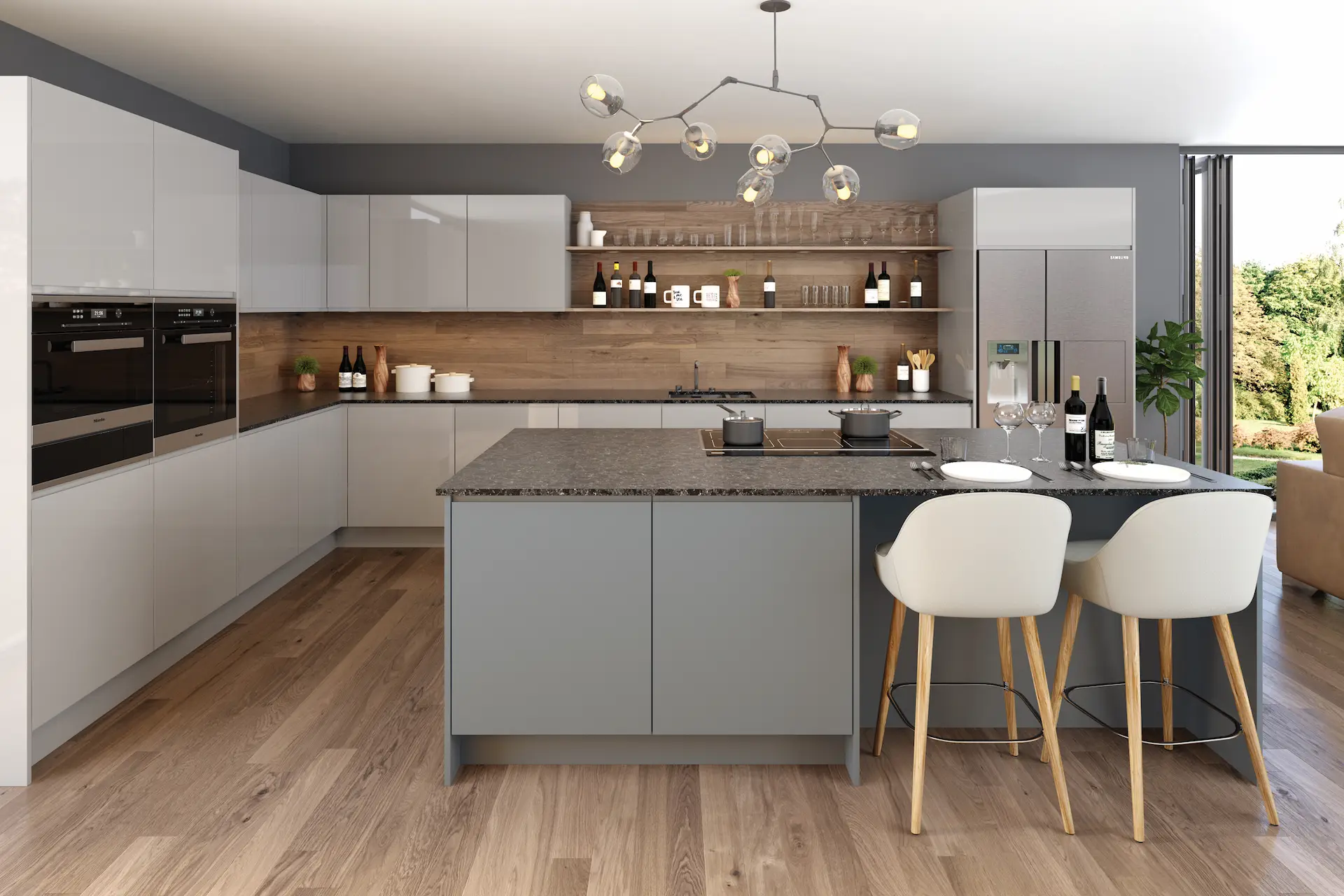 Kitchen-door-jayline-matt-dust-grey-main-1 Jayline handleless kitchen in Matt Dust Grey, fitted room view