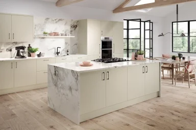 Venice kitchen in Matt Cashmere, fitted room view