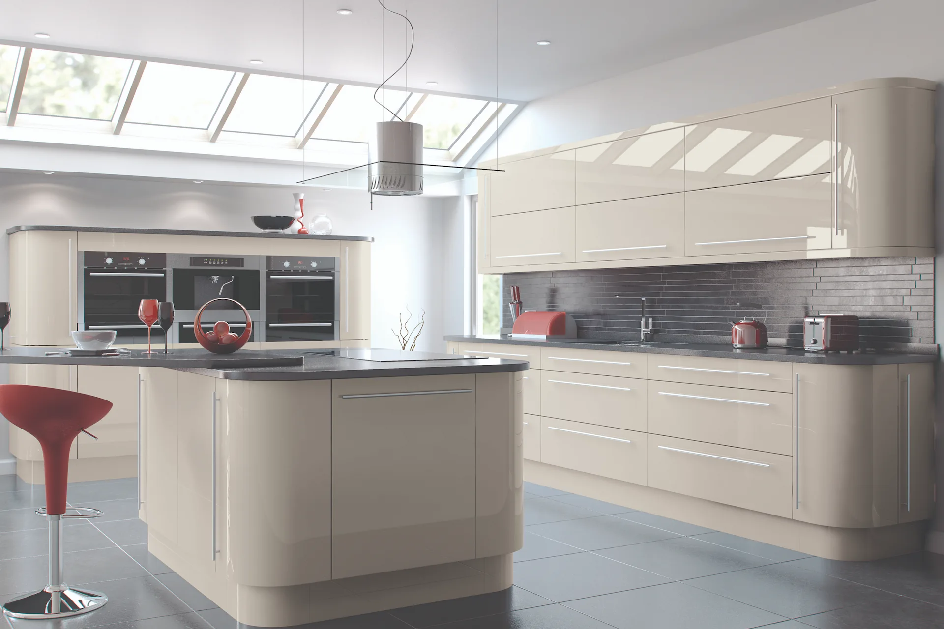 kitchen-door-vivo-gloss-slab-cashmere-main-2 Vivo slab kitchen in Gloss Cashmere, fitted room view (alternative view)