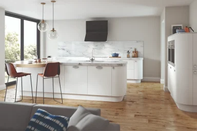 Vivo kitchen in Matt White, fitted room view
