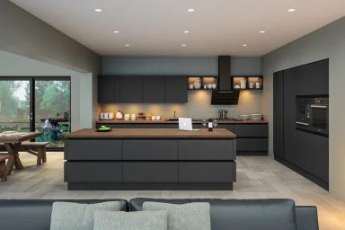 Zurfiz kitchen in Matt Graphite, fitted room view