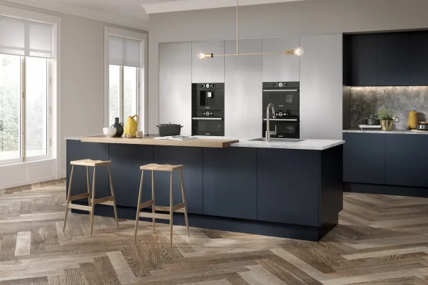 Zurfiz kitchen in Matt Indigo Blue, fitted room view