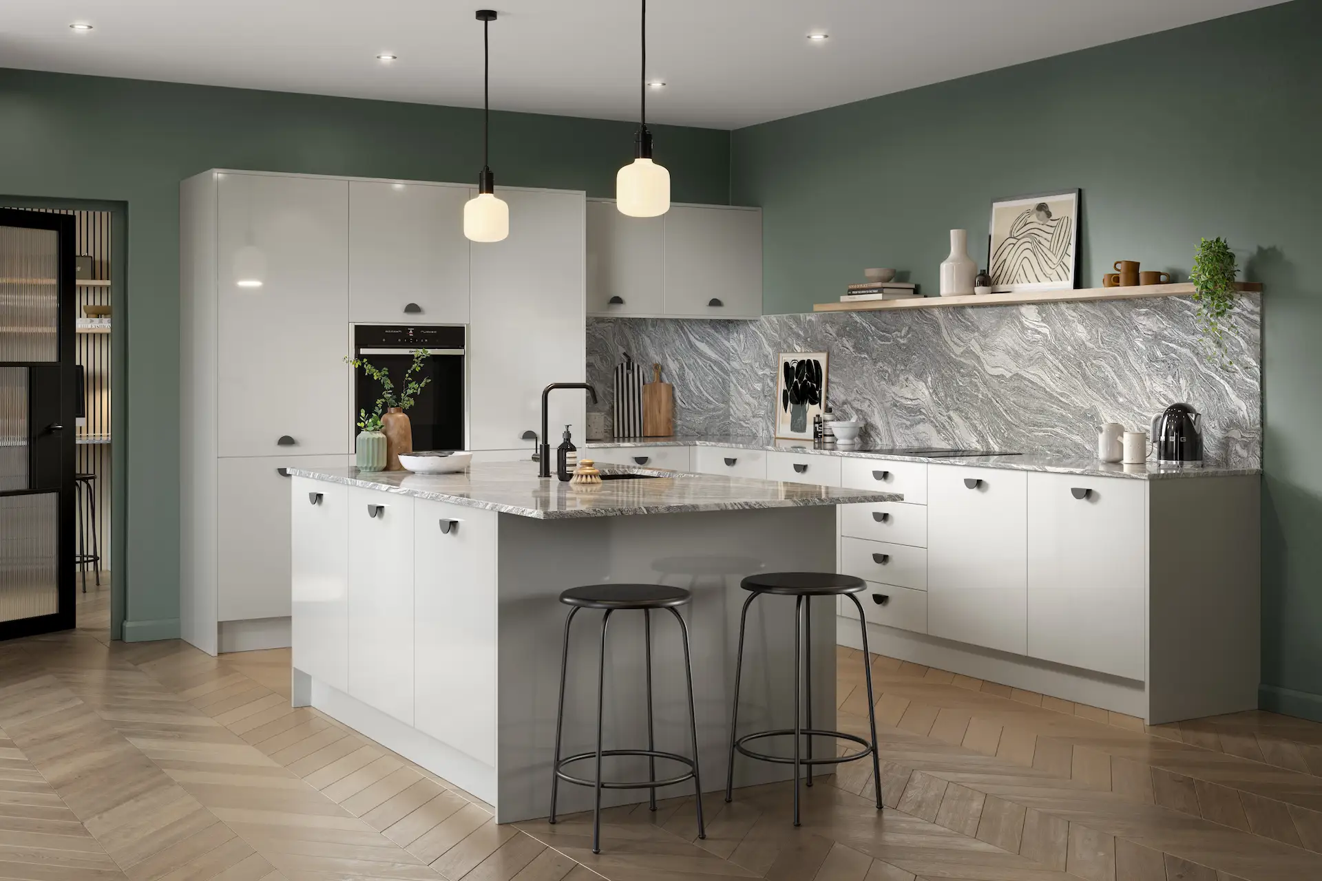 kitchen-door-ora-gloss-slab-light-grey-main-1 Ora slab kitchen in Gloss Light Grey, fitted room view