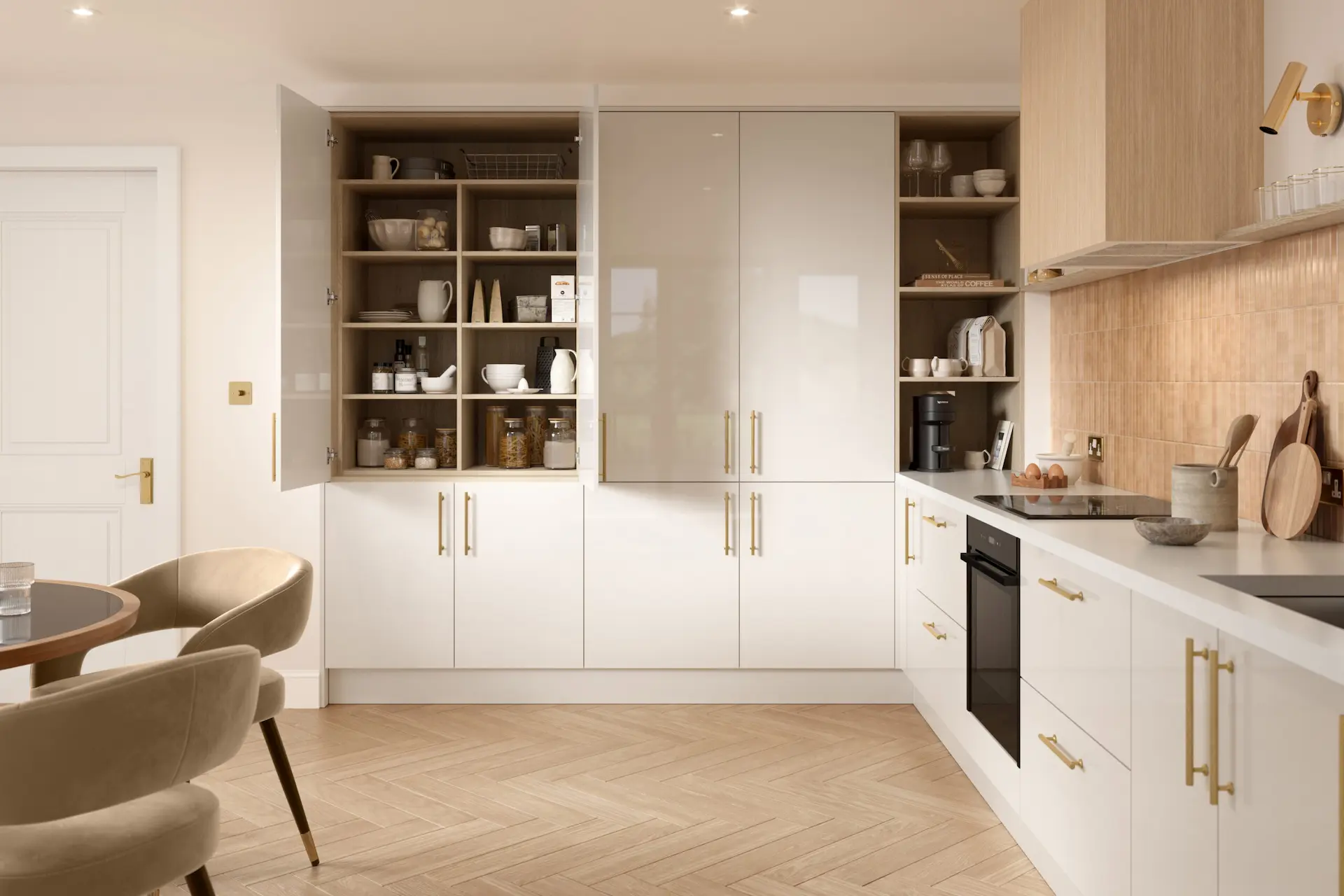 kitchen-door-zur-gloss-cashmere-main-2 Zur kitchen in Gloss Cashmere, fitted room view (alternative view)