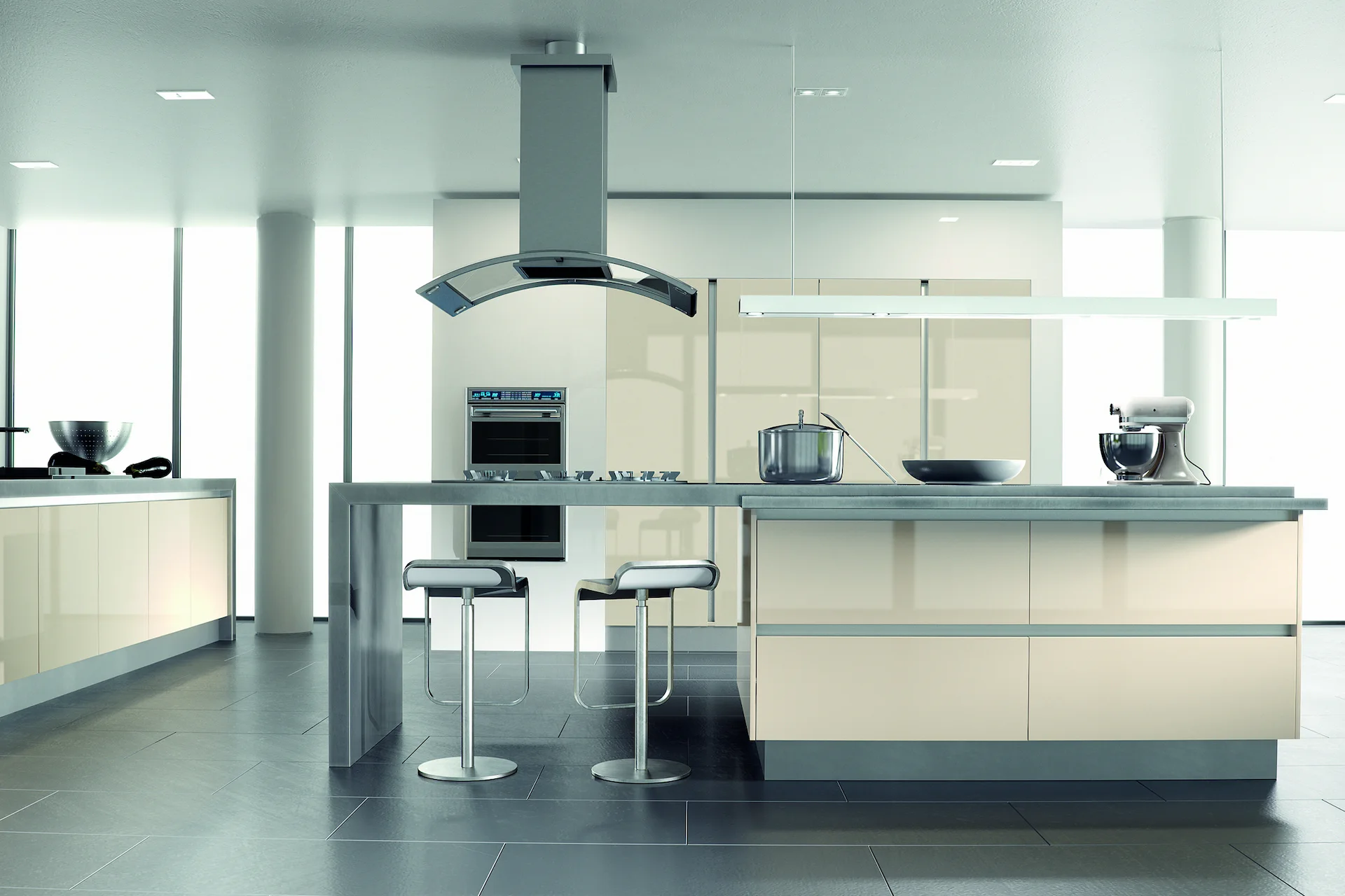 kitchen-door-zur-gloss-cream-main-2 Zur kitchen in Gloss Cream, fitted room view (alternative view)
