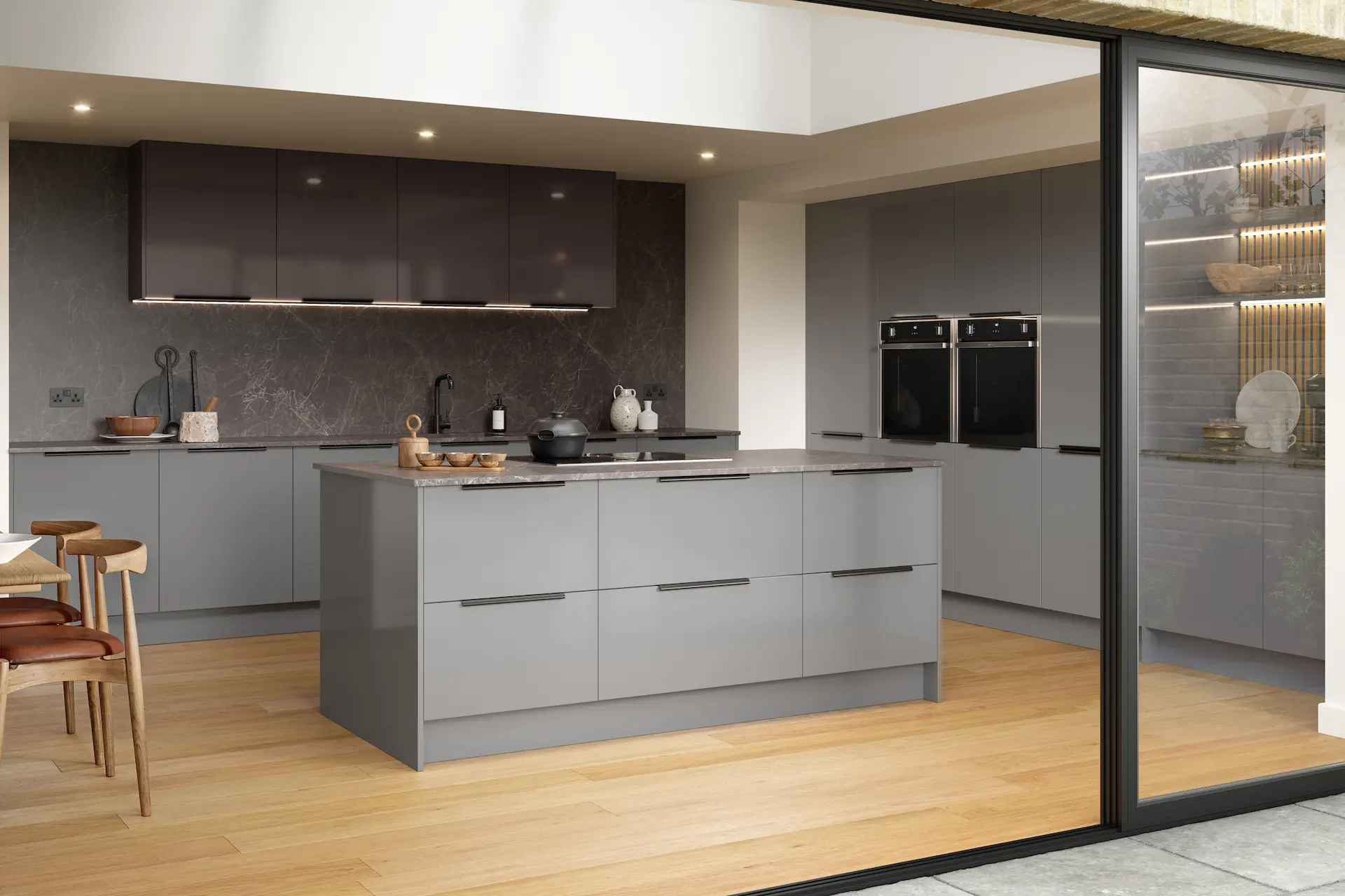Kitchen-door-zur-supergloss-dust-grey-main-1 Zur kitchen in Supergloss Dust Grey, fitted room view