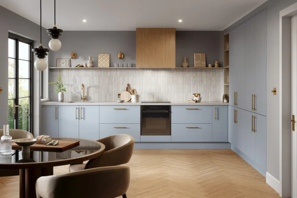 Zurfiz kitchen in Supermatt Denim, fitted room view