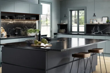 Zurfiz kitchen in Supermatt Metallic Grey, fitted room view