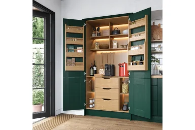 Cartmel kitchen in Fir Green, fitted room view (alternative view)