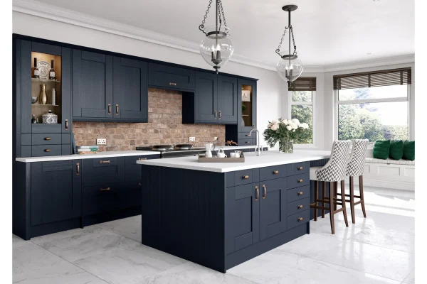 Cartmel kitchen in Indigo, fitted room view