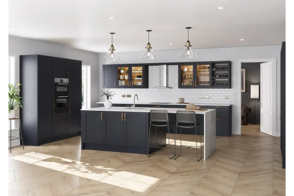 Newmarket kitchen in Indigo, fitted room view