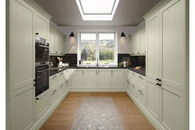 Rydal kitchen in Sage Green, fitted room view