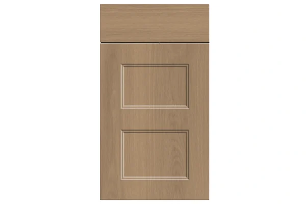 Aldridge replacement kitchen door and drawer front in two-panel Canella Oak