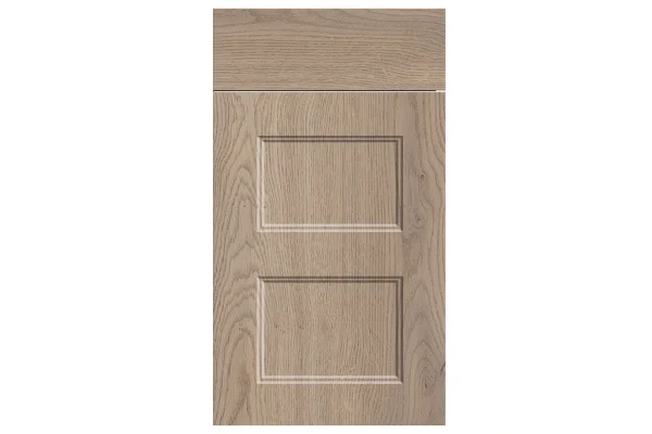 Aldridge replacement kitchen door and drawer front in two-panel Cremona Oak Cannolo