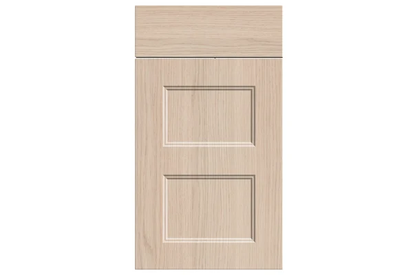 Aldridge replacement kitchen door and drawer front in two-panel Light Vicenza Oak