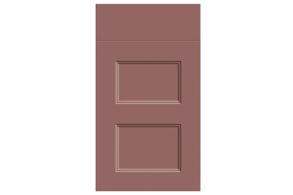 Aldridge replacement kitchen door and drawer front in two-panel Supermatt Rusty Red