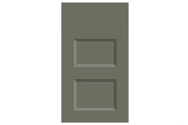 Aldridge replacement kitchen door and drawer front in two-panel Supermatt Smoke Green