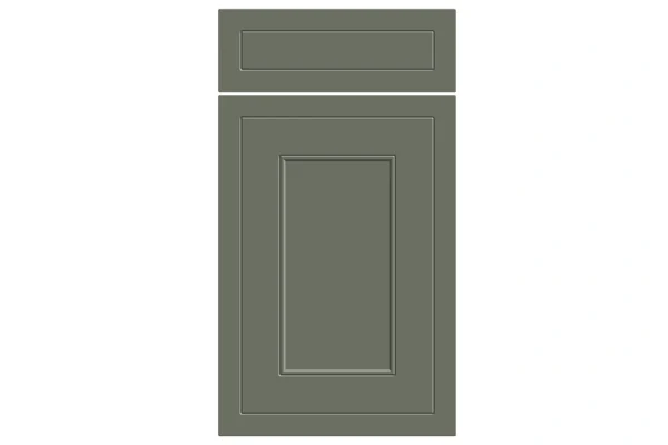 Helmsley replacement kitchen door and drawer front in Supermatt Smoke Green
