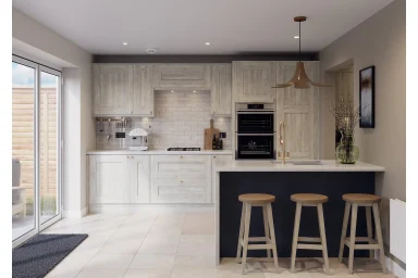 Click Buckingham kitchen in Casella Oak, fitted room view