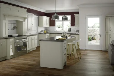 Click Buckingham kitchen in Mussel Ash, fitted room view
