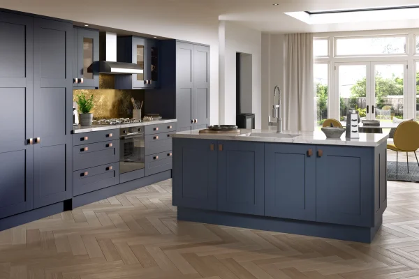 Click Buckingham kitchen in Navy Blue Ash, fitted room view
