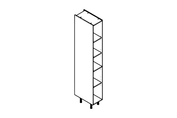 Line drawing of the 300mm extra tall larder unit kitchen cabinet carcass