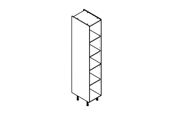 Line drawing of the 400mm extra tall larder unit kitchen cabinet carcass