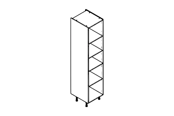 Line drawing of the 500mm extra tall larder unit kitchen cabinet carcass