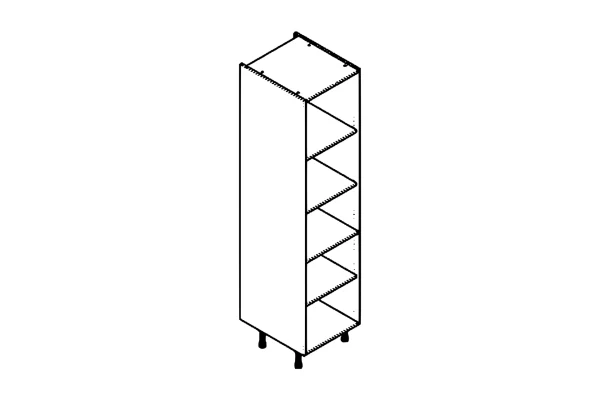 Line drawing of the 500mm larder unit kitchen cabinet carcass