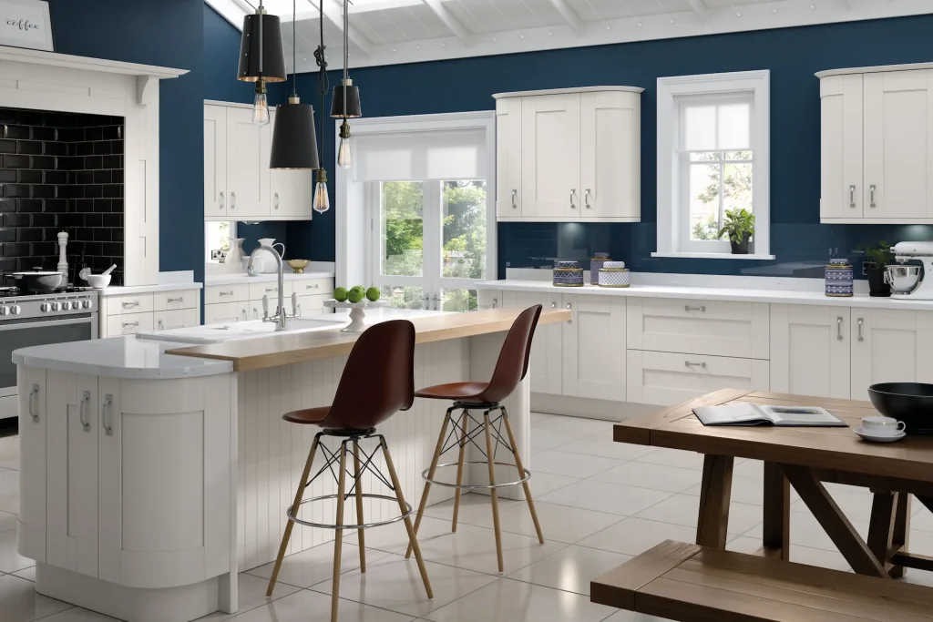 Cartmel kitchen in White, fitted room view